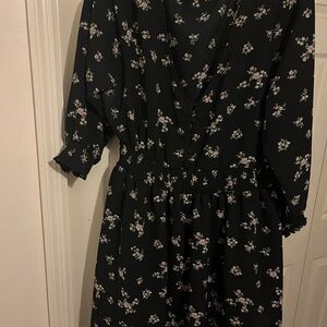 Floral Black Dress